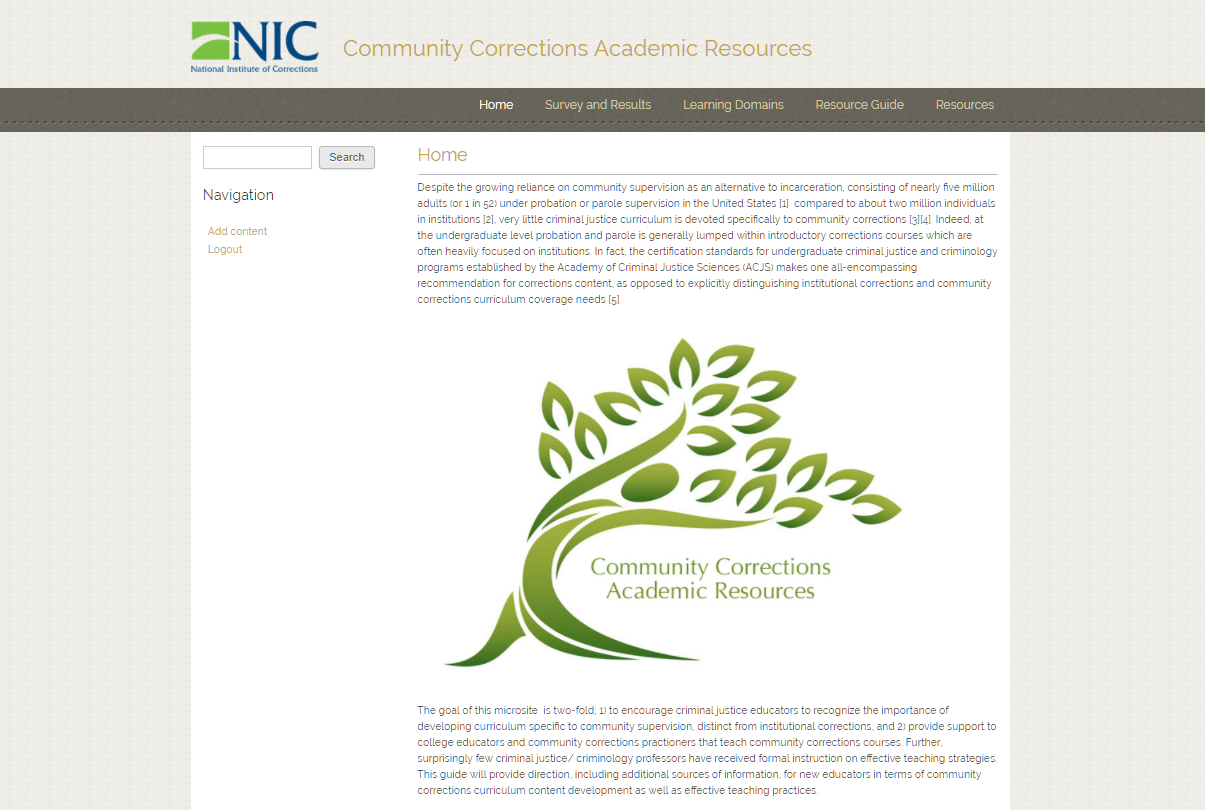 Community Corrections Academic Resources