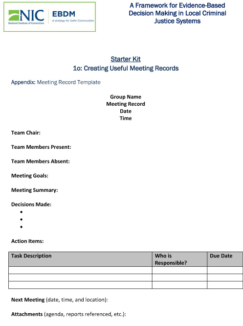 Meeting Record Template